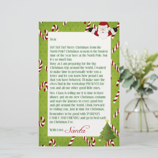 Brief van Santa Briefpapier (Staand voorkant)