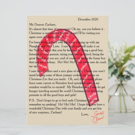 Brief van Santa Candy Cane Nutcrackers Feestdagenkaart (Staand voorkant)