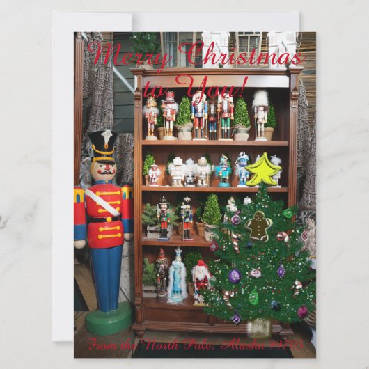 Brief van Santa Candy Cane Nutcrackers Feestdagenkaart (Achterkant)