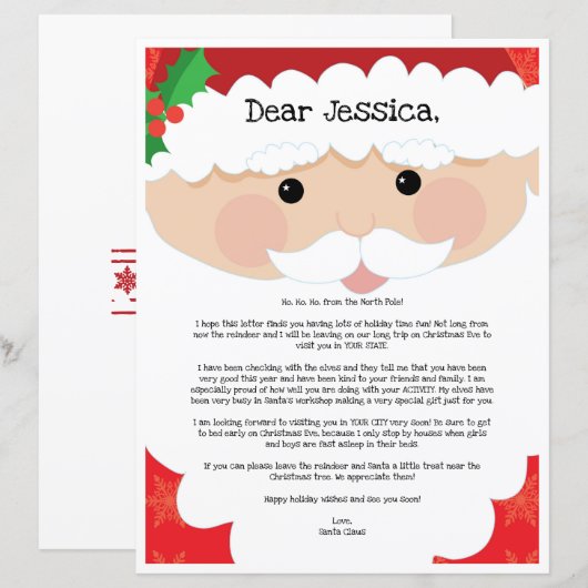 Brief van Santa Claus (Voorkant / Achterkant)