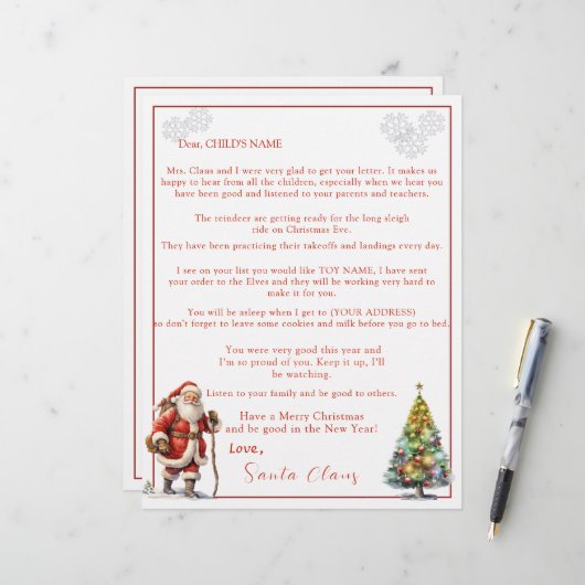 Brief van Santa Claus (Voorkant / Achterkant in situ)