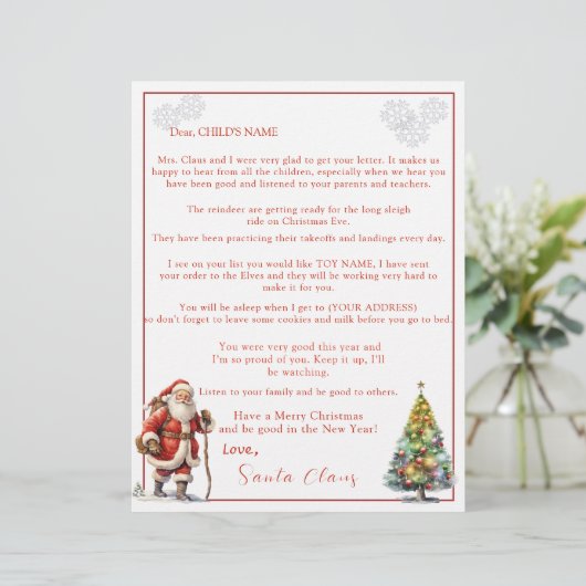 Brief van Santa Claus (Staand voorkant)