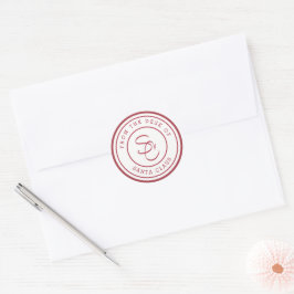 Brief van Santa Envelope Seals Ronde Sticker