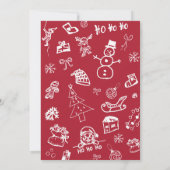 Brief van Santa Hand Draw Doodle, Santa Kaart (Achterkant)