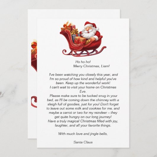 Brief van Santa Kaart (Voorkant / Achterkant)