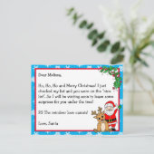 Brief van Santa, lijst van Nice, voor kinderen Briefkaart (Staand voorkant)