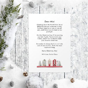 Brief van Santa naar baby Kerst Schattigee Huizen Feestdagenkaart