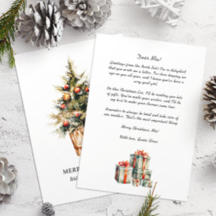 Brief van Santa naar baby kerstboom Feestdagenkaart