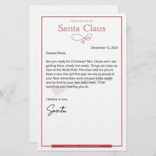 Brief van Santa Nice bewerkbaar (Voorkant / Achterkant)