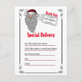 Brief van Santa North Pole aan kinderen Briefkaart
