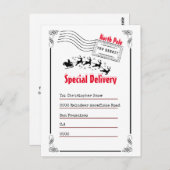 Brief van Santa North Pole reactie kinder Briefkaart (Voorkant / Achterkant)