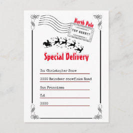 Brief van Santa North Pole reactie kinder Briefkaart