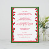 Brief van Santa Red Ornamenten Papier Blad (Staand voorkant)