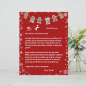 Brief van Santa Unicorn Snowflakes Red Kerstmis (Staand voorkant)