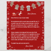 Brief van Santa Unicorn Snowflakes Red Kerstmis (Voorkant)