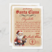  brief van Santa Waterverf Kaart (Voorkant / Achterkant)