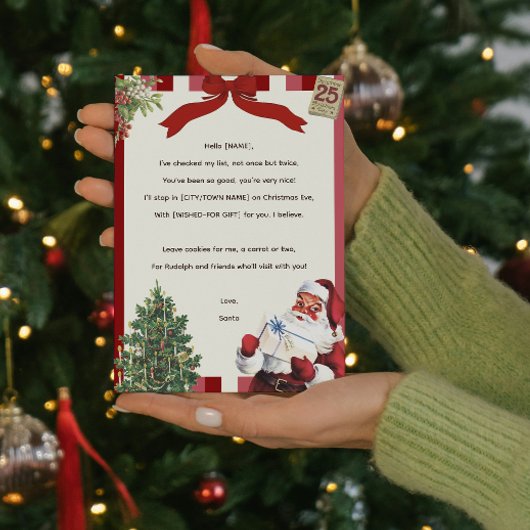  brief van Santa's Desk Rhyming Christmas Kaart