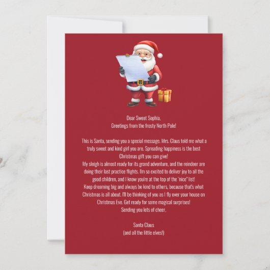 Brief van Sinterklaas' Bureaublad Kaart (Voorkant)