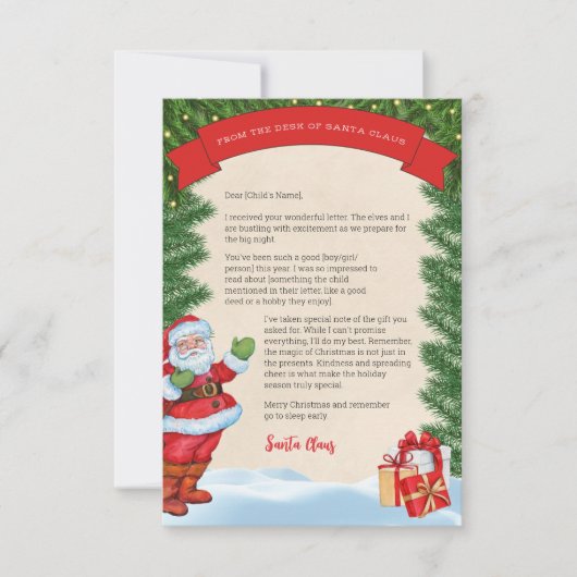 Brief van Sinterklaas gepersonaliseerd Kaart (Voorkant)