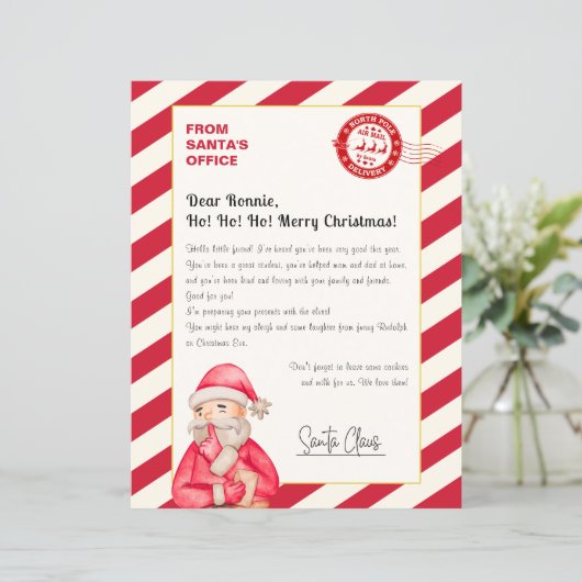 Brief van Sinterklaas van Noordpool Kantoor (Staand voorkant)