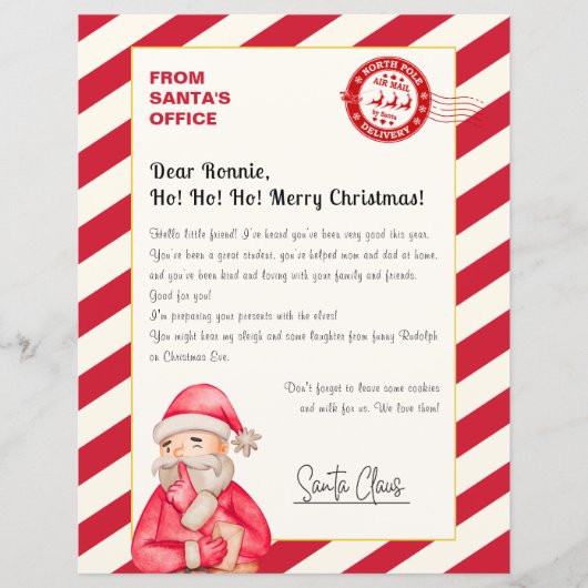 Brief van Sinterklaas van Noordpool Kantoor (Voorkant)