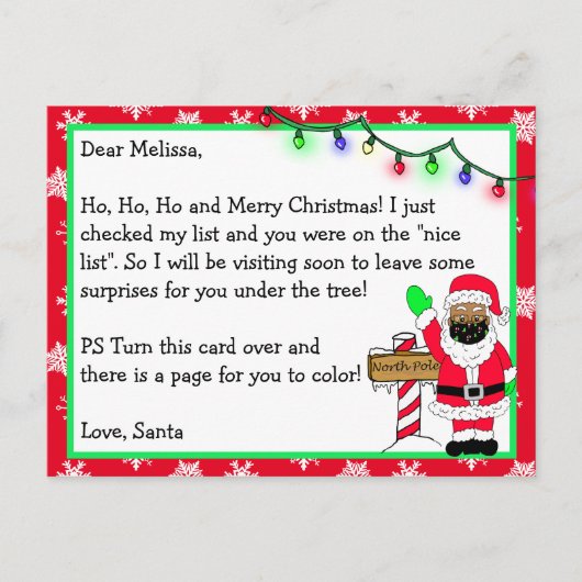 Brief van Sinterklaas voor kinderen + kleurplaat a Briefkaart (Voorkant)