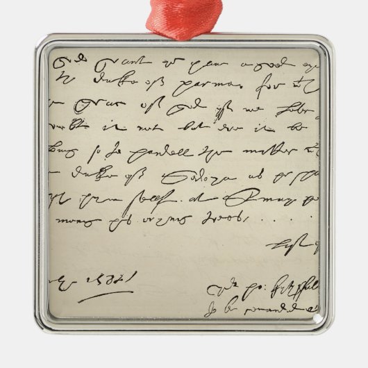 Brief van Sir Francis Drake Metalen Ornament (Voorkant)