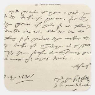 Brief van Sir Francis Drake Vierkante Sticker