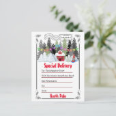 Brief van Tomte | Winterbos blokhut gnoom Briefkaart (Staand voorkant)