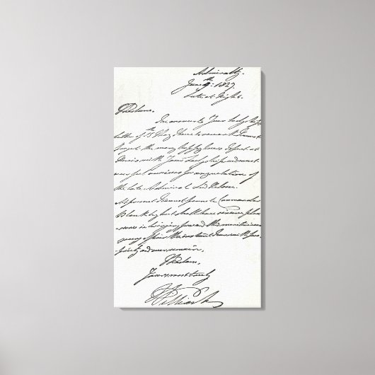 Brief van William IV aan Lady Nelson Canvas Afdruk (Voorkant)
