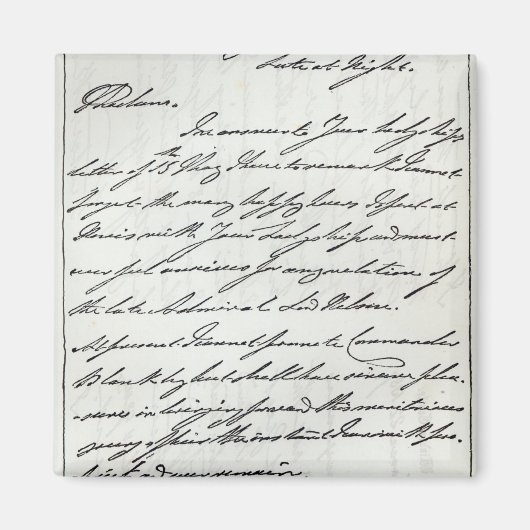Brief van William IV aan Lady Nelson Magneet (Voorkant)