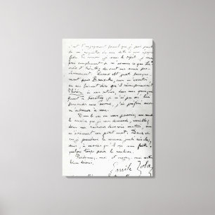 Brief van Zola aan Edouard Manet 1868 Canvas Afdruk