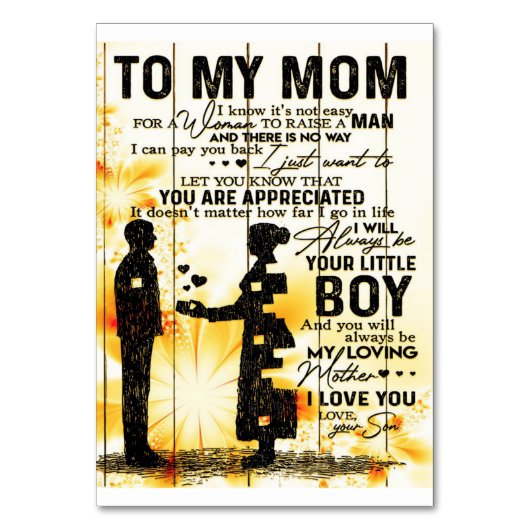 Brief van zoon van mijn moeder | Nieuwe Home Decor Kaart (Voorkant)