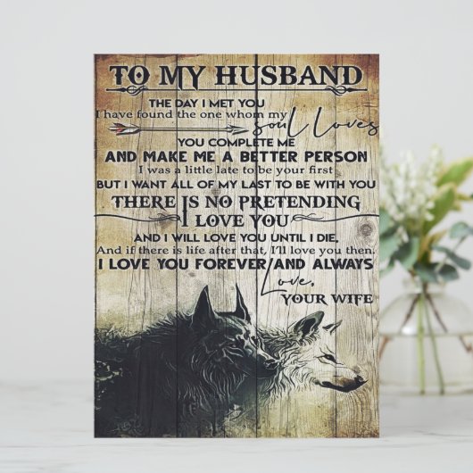 Brief voor echtgenoot/echtgenote | Gezinsdecoratie (Staand voorkant)