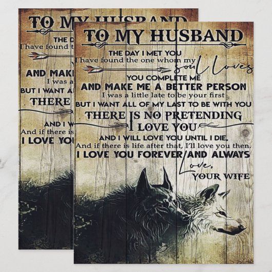 Brief voor echtgenoot/echtgenote | Gezinsdecoratie (Voorkant / Achterkant)