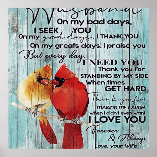 Brief voor echtgenoot/echtgenote | Gezinsdecoratie Poster (Voorkant)