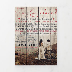 Brief voor hem   Koel aan mijn echtgenoot-cadeau Drieluik Aankondiging