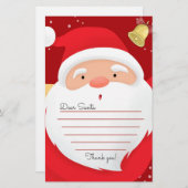 Brief voor Kerstmis met de kerstman Briefpapier (Voorkant / Achterkant)