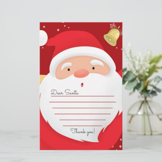 Brief voor Kerstmis met de kerstman Briefpapier (Staand voorkant)