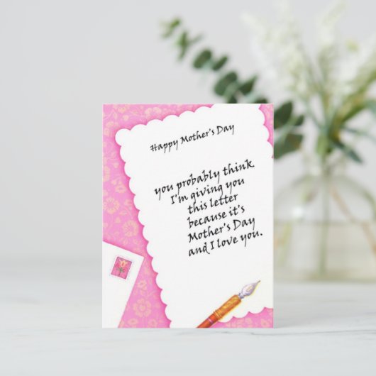 Brief voor mijn moeder briefkaart (Staand voorkant)
