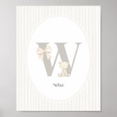 Brief W Kinderkamer Muur Kunst - Aangepaste Baby N Poster (Voorkant)