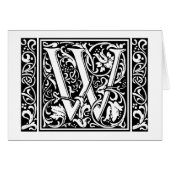 Brief W Middeleeuws Monogram Art Nouveau (Voorkant Horizontaal)
