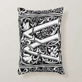 Brief W Middeleeuws Monogram Art Nouveau Accent Kussen (Voorkant(Verticaal))