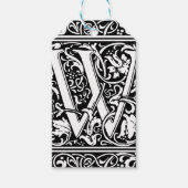 Brief W Middeleeuws Monogram Art Nouveau Cadeaulabel (Voorkant)