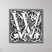 Brief W Middeleeuws Monogram Art Nouveau Canvas Afdruk (Voorkant)