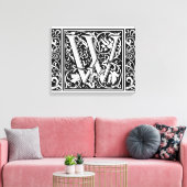 Brief W Middeleeuws Monogram Art Nouveau Canvas Afdruk (Insitu (Woonkamer))
