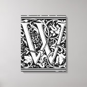 Brief W Middeleeuws Monogram Art Nouveau Canvas Afdruk (Voorkant)