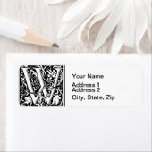 Brief W Middeleeuws Monogram Art Nouveau Etiket (Insitu)