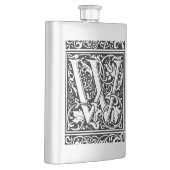 Brief W Middeleeuws Monogram Art Nouveau Heupfles (Rechts)