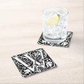 Brief W Middeleeuws Monogram Art Nouveau Kartonnen Onderzetters (Insitu)